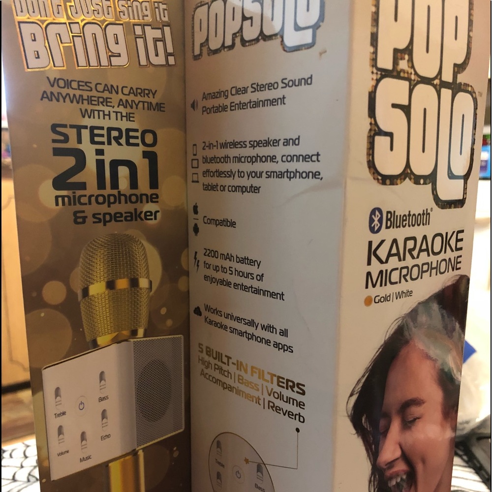 Pop solo 2 in 1 microphone and speaker
